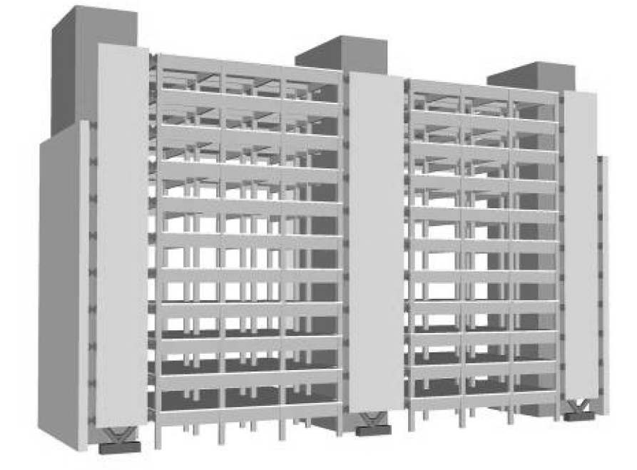 G3 教学楼在加固后的结构示意图 G3 教学楼在加固后的结构示意图