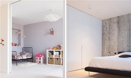 建筑最大的特色在于屋顶的倾斜度是不对称的