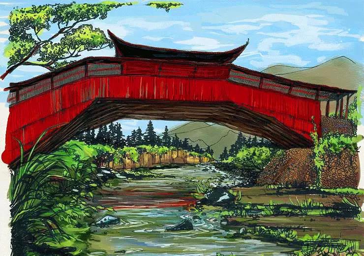 木拱廊桥 木拱廊桥