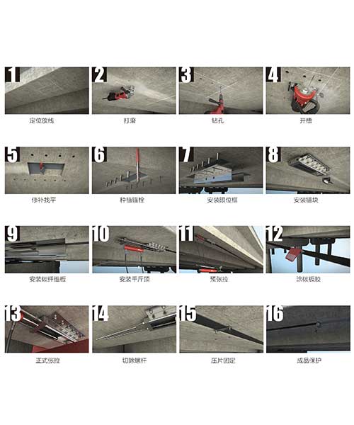 五、绣针河大桥预应力碳纤维板加固施工