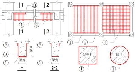 碳纤维复合材加固混凝土结构系统图