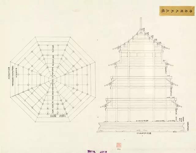 颐和园佛香阁平、立样图 颐和园佛香阁平、立样图